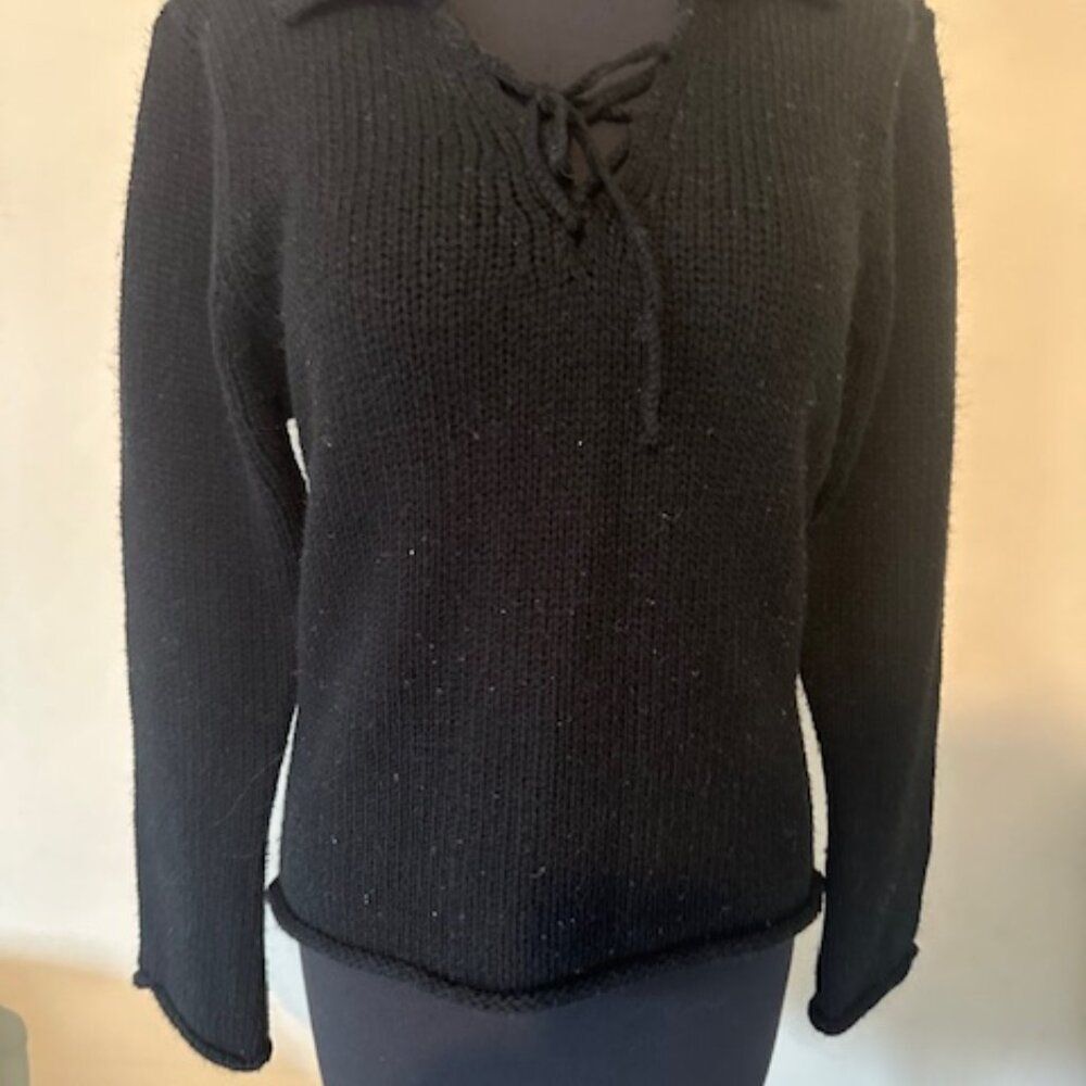 Bailey's Point Tie Front Accent Sweater   8658  XL (18)